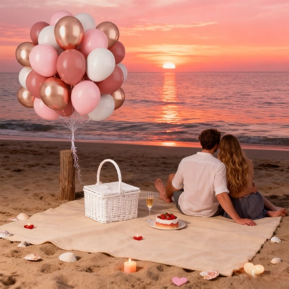 Latex Balloons 60Piece Pink Balloons Decor Kit with Ribbon for Romantic Couples Anniversary Wedding Party Decorations,12" JASKFLY