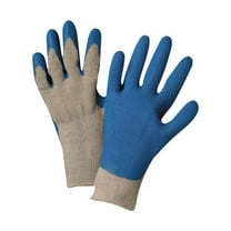 Latex Coated Gloves, Large, Blue/Gray