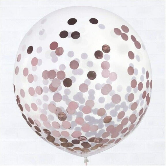 Latex Confetti Balloons 24 in. Dia - 12 Balloons Inside - Pink, Purple Prefilled
