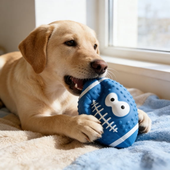 Latex Dog Squeaky Toy Funny Face Chew Ball Interactive Play Toy for Small Medium Dogs Bite Resistant Puppy Teething 3.0 x 4.6 Inch