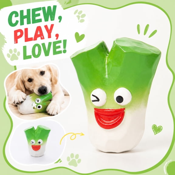 Latex Dog Squeaky Toys, Relaxation Squeeze Toys, Sensory Toys, Stress Ball, 2.5X2.75 in Winking Witty Bok Choy Shape Bite Resistant Molar Interactive Entertainment Accessory for