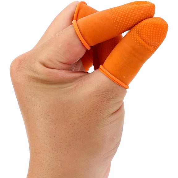 Latex Finger Cots, Non Slip Finger Covers Rubber Finger Tips Sleeves Toes Glove 100 Pcs Wear Protective Cover for Handmade Beauty Nail, Electronic Repair Apply