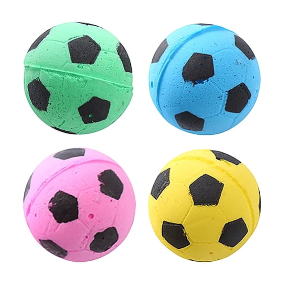 Latex Foam Cat Toys Balls | Interactive Two Tone Cat Balls with Feathers for Independent Play and Chasing Random Colors Single Pack