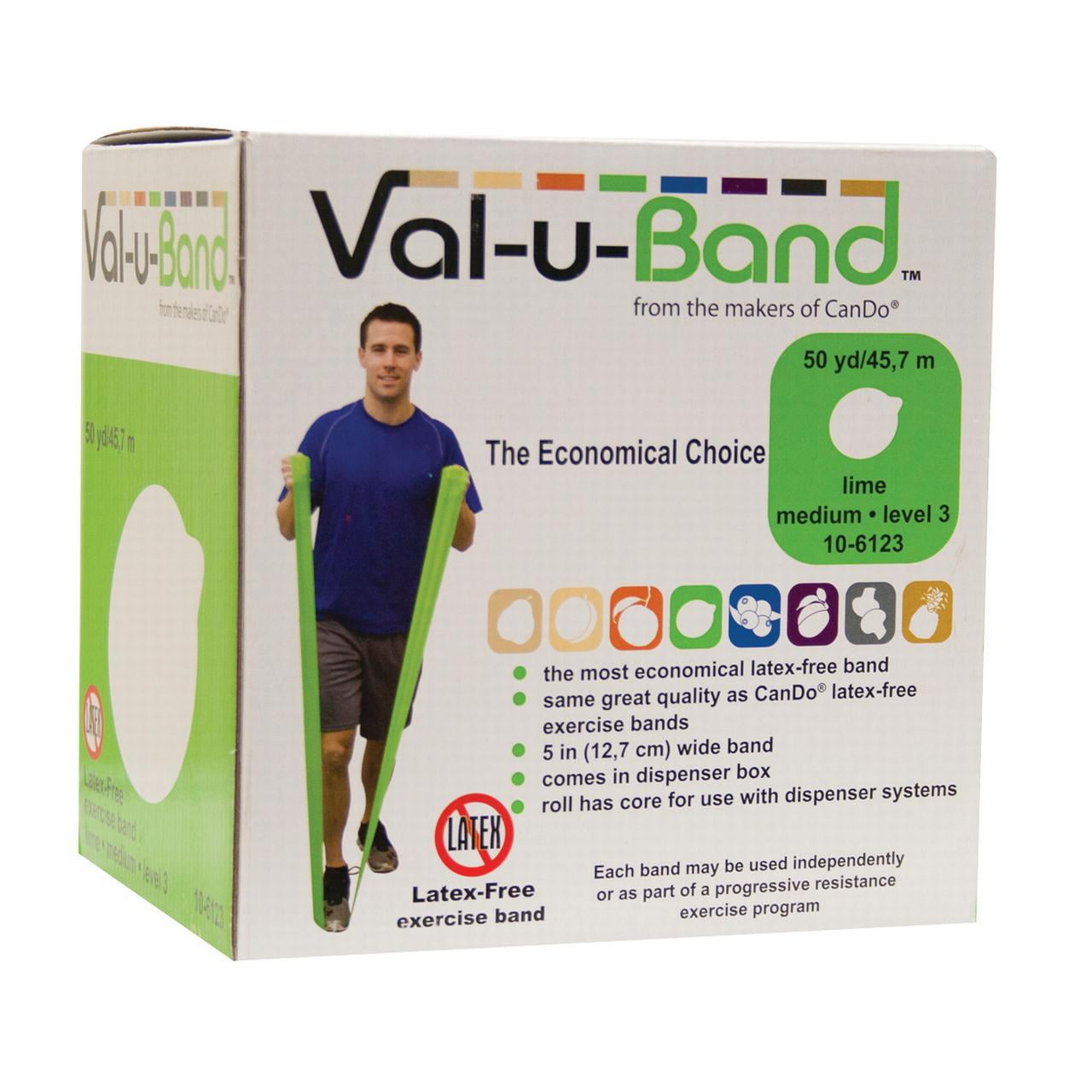 Latex Free Resistance Band 50Yd Med Lime