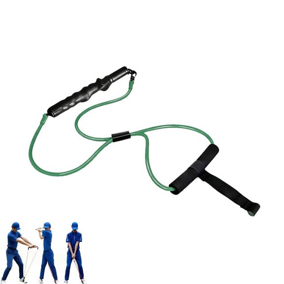 Latex Golf Swing Trainer Resistance Band, 360 Rotating Strength Training Exercise Equipment with Door Anchor for Men Women Home Practice