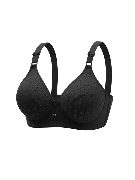 Latex Hole Cup Breathable Non Wired Fall Underwear Bra, 44, Black