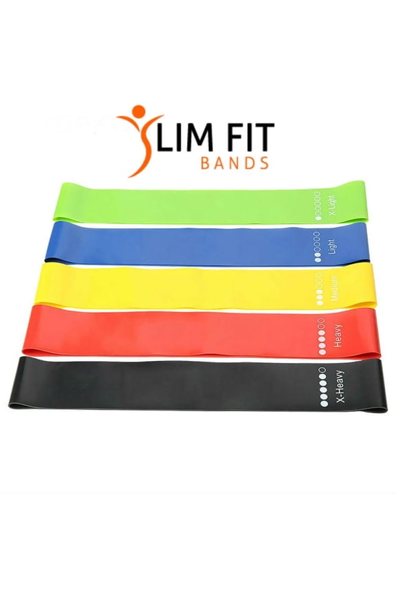 Latex Loop Bands with 5 Resistance levels Exercise bands Home Workout for Legs, Thighs, Butt..[5 PC Set]