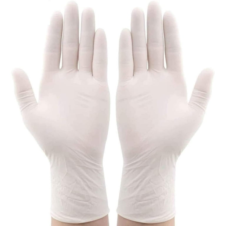 Medium Disposable Latex Medical Exam Gloves, 100 in Box, Non