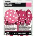 thumbnail image 1 of Latex Polka Dot Balloons, Hot Pink, 12in, 6ct, 1 of 2