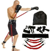 Latex Resistance Bands Boxing Set, Explosive Power Trainer, Pull-up Rope, Taekwondo Indoor Fitness Resistance Trainer (Red,40LB)