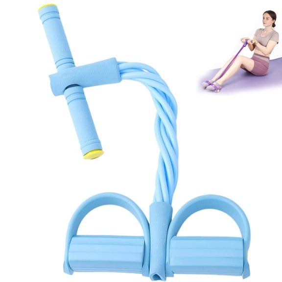 Latex Resistance Pedal Puller with 6-Tube Foot Pedal, Adjustable Home Exercise Band for Core, Legs, and Full-Body Training