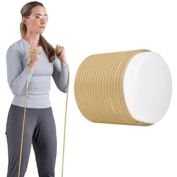 Latex Resistance Tubing, Tan, Extra Light Level 0, 25 ft Roll, Professional Grade for Upper and Lower Workouts, Cut-to-Length, Color-Coded Resistance Levels