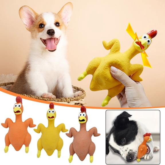 Latex Screaming Chicken Decompression Gadget, Squeeze Venting Pet Chicken Sound Stress Reliever