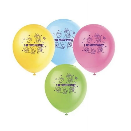Latex Shopkins Balloons, 12 in, Assorted, 8ct