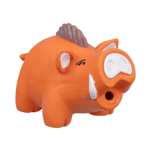 Latex Squeaky Pig Dog Toy, Interactive Grunting Sound Toy for Small Medium Large Dogs for Outdoor Playing Fun, Orange