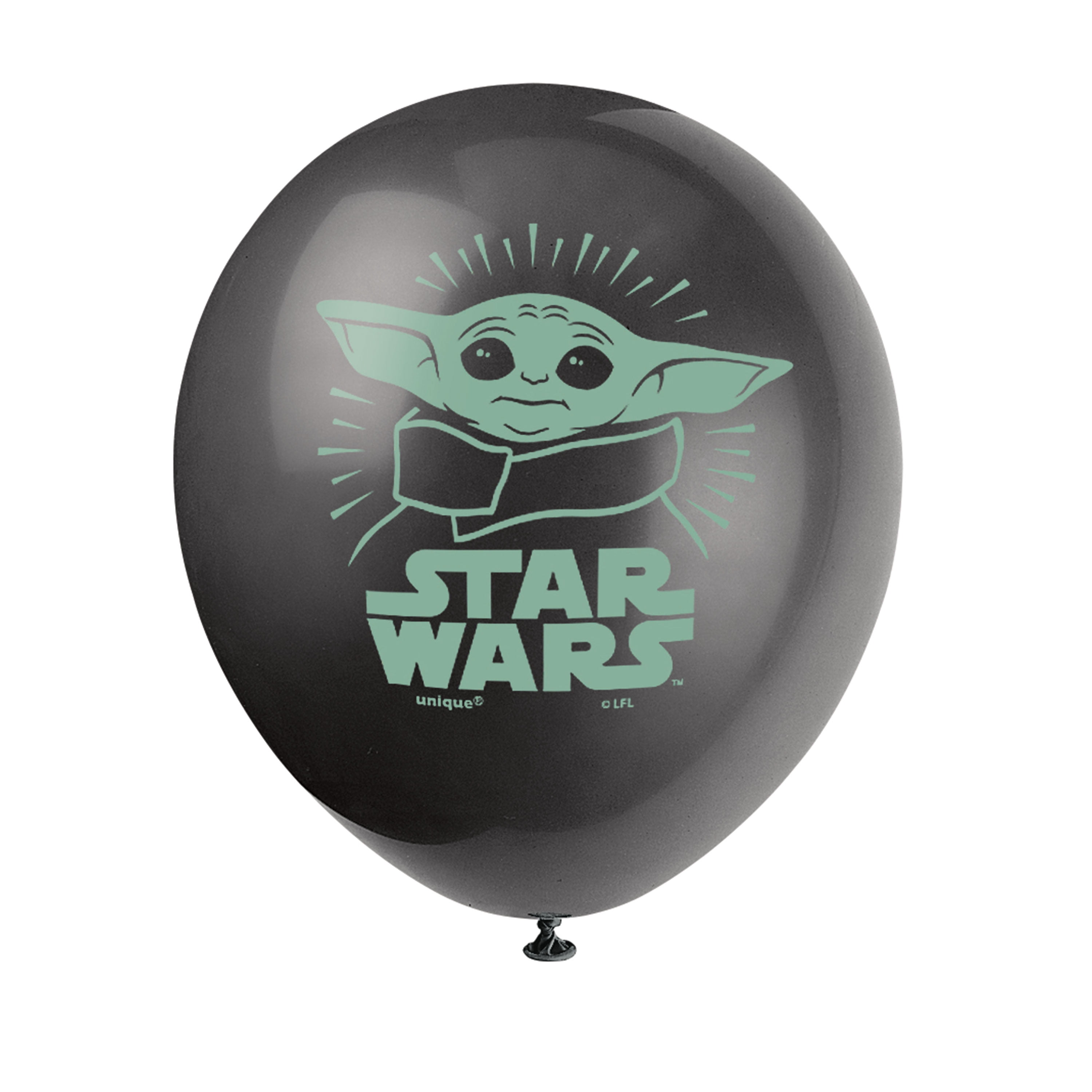 UNIQUE INDUSTRIES Latex Star Wars The Mandalorian The Child Baby Yoda Birthday Balloons, Assorted, 12in, 8ct