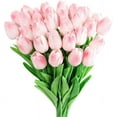thumbnail image 1 of Latex Tulips Real Touch Pink Artificial Flowers Fake Tulips Arrangement Bouquet for Home Office Wedding Decor (Pink), 1 of 5