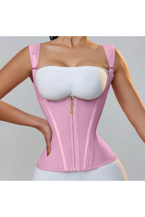 Latex Waist Trainer With 15 Bones For Posture Correction Zippered Shapewear Top For Women Womens Push up Strapless Bra Full Coverage Strapless Bras for Women Strapless Bra Bra without Straps And Back