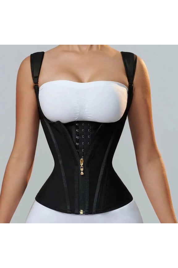 Latex Waist Trainer With 15 Bones For Posture Correction Zippered Shapewear Top For Women Womens Push up Strapless Bra Full Coverage Strapless Bras for Women Strapless Bra Bra without Straps And Back