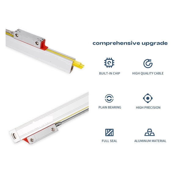 Lathe Linear Optical Ruler Line Linear Encoder Stroke Length 50 100 450 500 550 600 650 700 750 800 850 900 1000MM ,High Accuracy