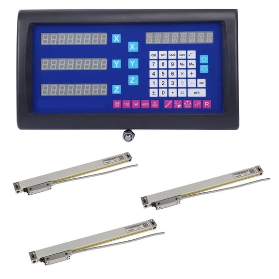 Lathe Mill Kit ES-17 3 Axis Digital Readout DRO + 3pcs TTL GS10 0.005mm Linear Scale Optical Encoder Line