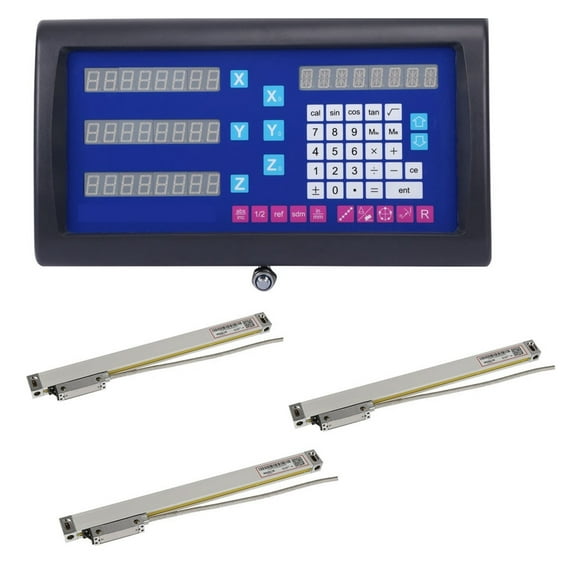Lathe Mill Kit ES-17 3 Axis Digital Readout DRO + 3pcs TTL GS10 0.005mm Linear Scale Optical Encoder Line