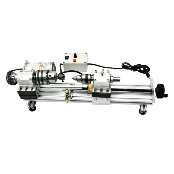 Lathe Polishing Machine Mini Metal Woodworking Lathe Stepless Speed Regulation High Precision Mini Lathe Beads Machine 280W ,Security