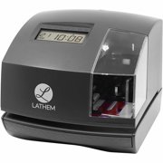 Lathem 1600E Tru-Align Atomic Time Clock, Card Punch/Stamp, Digital | 2-Pack 2 Total