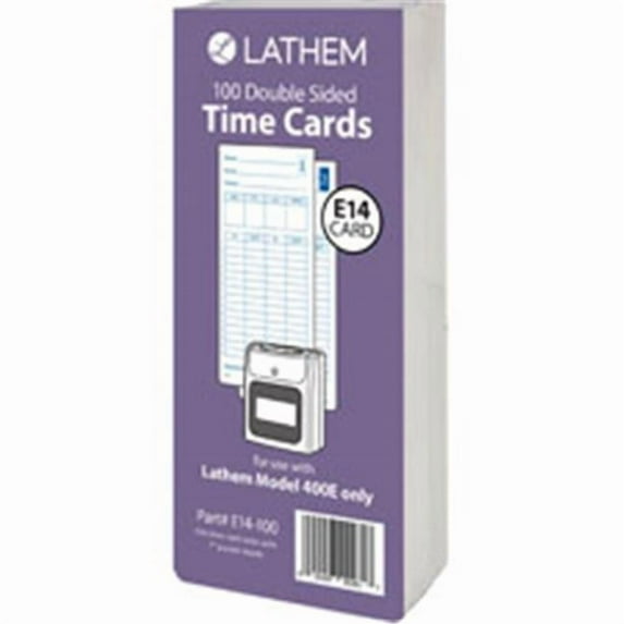 Lathem Model 400E Double Sided Time Cards, White & Blue