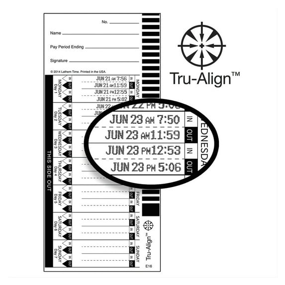 Lathem Time Time Card for Lathem Model 1600E -LTH16100
