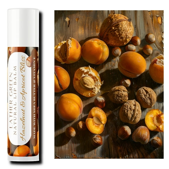 Hazelnut & Apricot Bliss Natural Lip Balm, Pack of 3 by LatherGreen