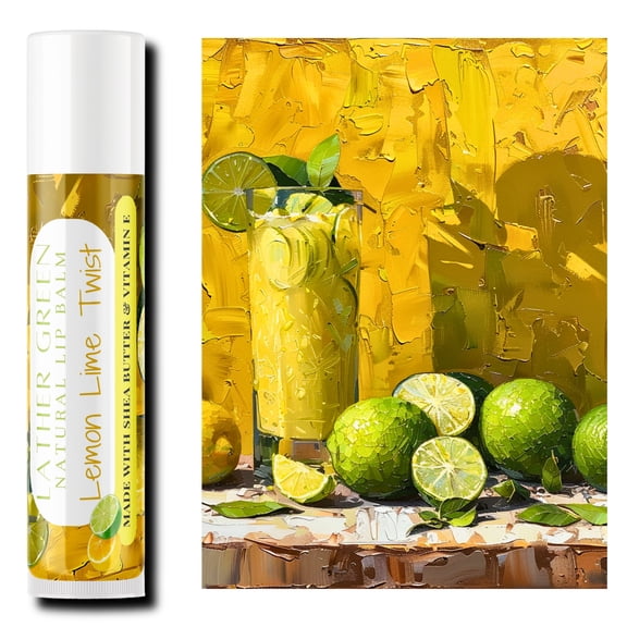 Lemon Lime Twist Natural Lip Balm, Pack of 3 by LatherGreen