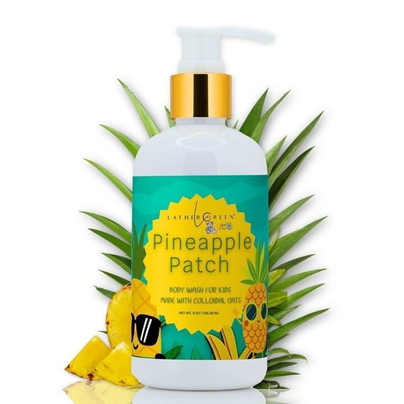 Pineapple Patch Kids Natural Body Wash - Gentle and Safe to All Skin Type with Vitamin E, 8 oz by LatherGreen