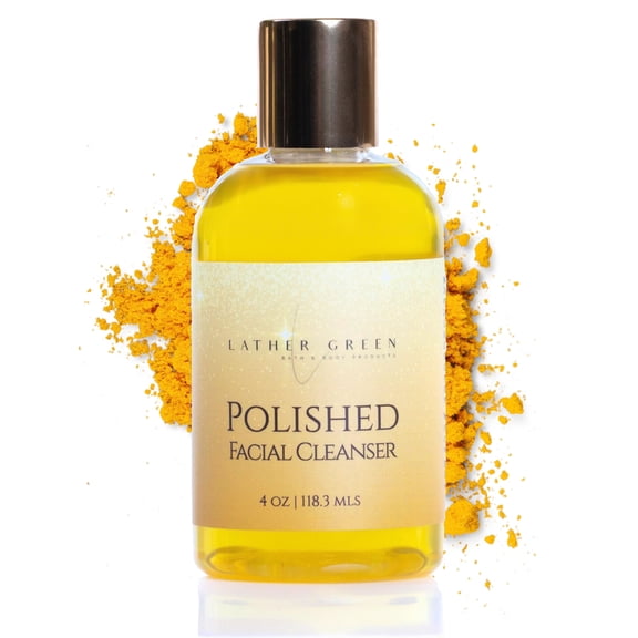 Turmeric & Aloe Facial Wash  Anti-Inflammatory Cleanser for Acne & Glowing Skin, 4 oz by LatherGreen