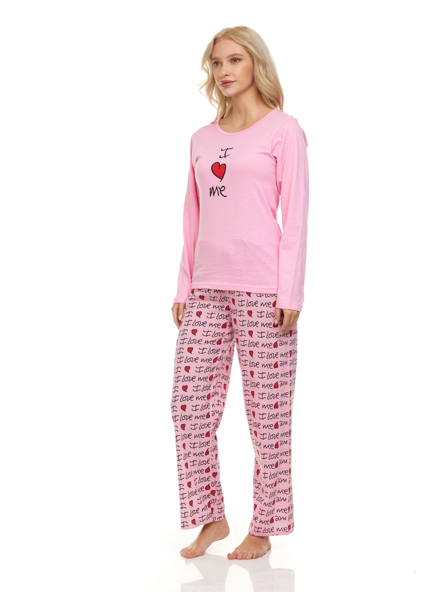 Lati Fashion 100 Cotton Women Pajamas Set Pants and Top Long Sleeve, 2