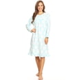 thumbnail image 1 of Lati Fashion Fleece Women Nightgown Sleepwear Pajamas Female Long Sleeve Sleep Dress Nightshirt Green L, 1 of 4