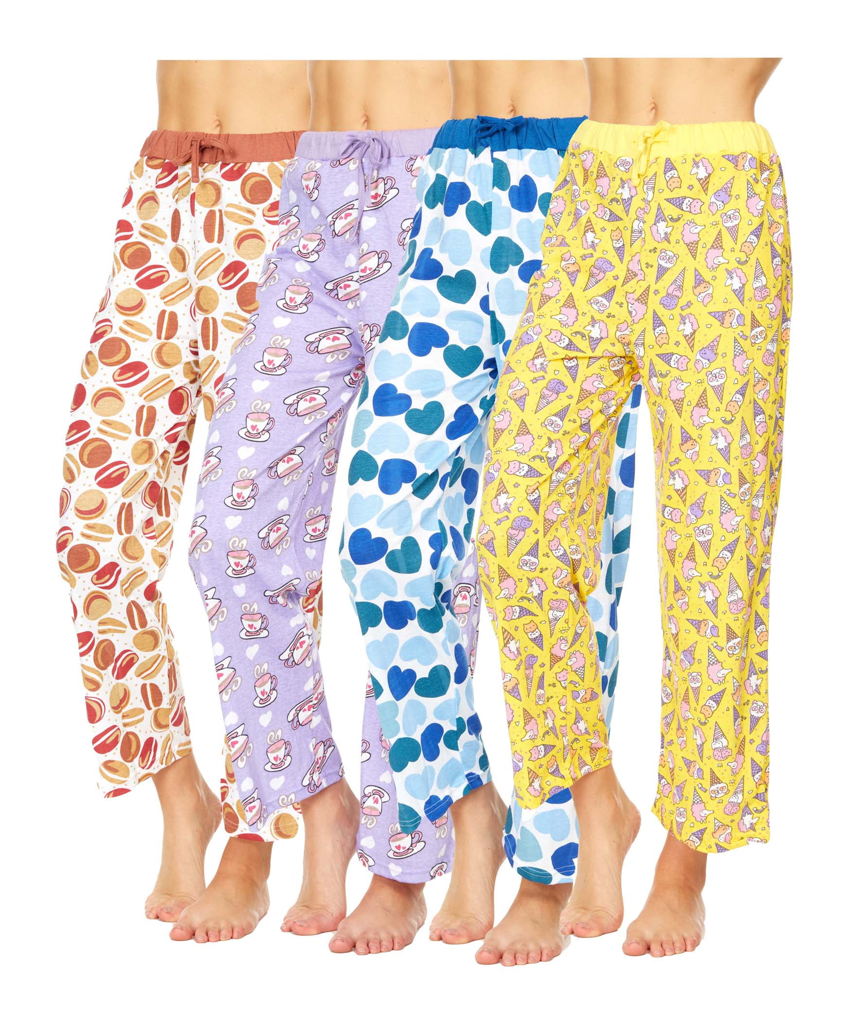 Lati Fashion Woman Pajamas Pants Female PJs Sleepwear (Pack of 4 Colors