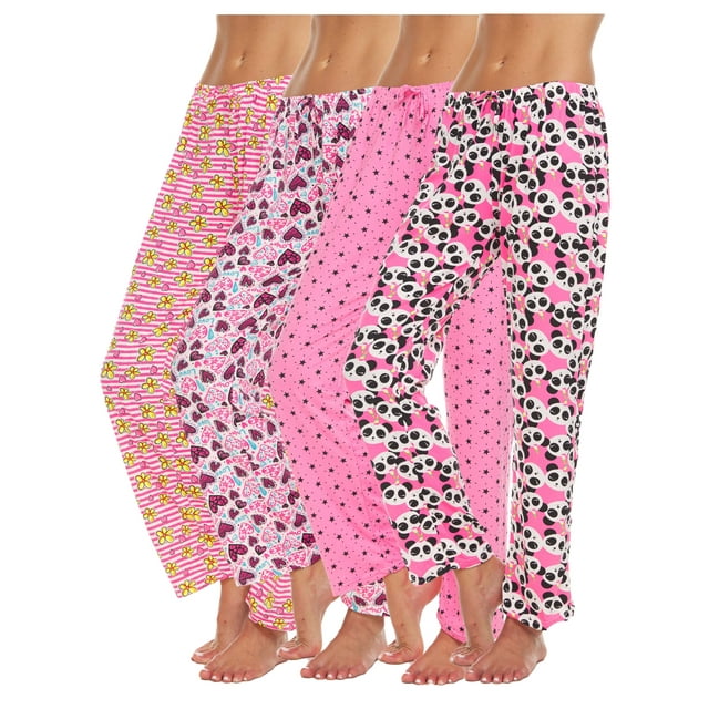 Lati Fashion Woman Pajamas Pants Female PJs Sleepwear (Pack of 4 Colors