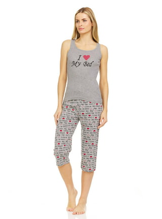 Ladies Capri Pyjamas Cropped Pyjama Set for Womens Jersey 8 10 12