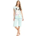 thumbnail image 1 of Lati Fashion Women Capri and Short Sleeve Top 2-Piece Female Pajamas Set Blue L, 1 of 4