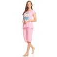 thumbnail image 1 of Lati Fashion Women Capri and Short Sleeve Top 2-Piece Female Pajamas Set Pink XL, 1 of 4