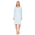 thumbnail image 1 of Lati Fashion Women Nightgown Sleepwear Pajamas Female Long Sleeve Sleep Dress Nightshirt Blue XXL, 1 of 4