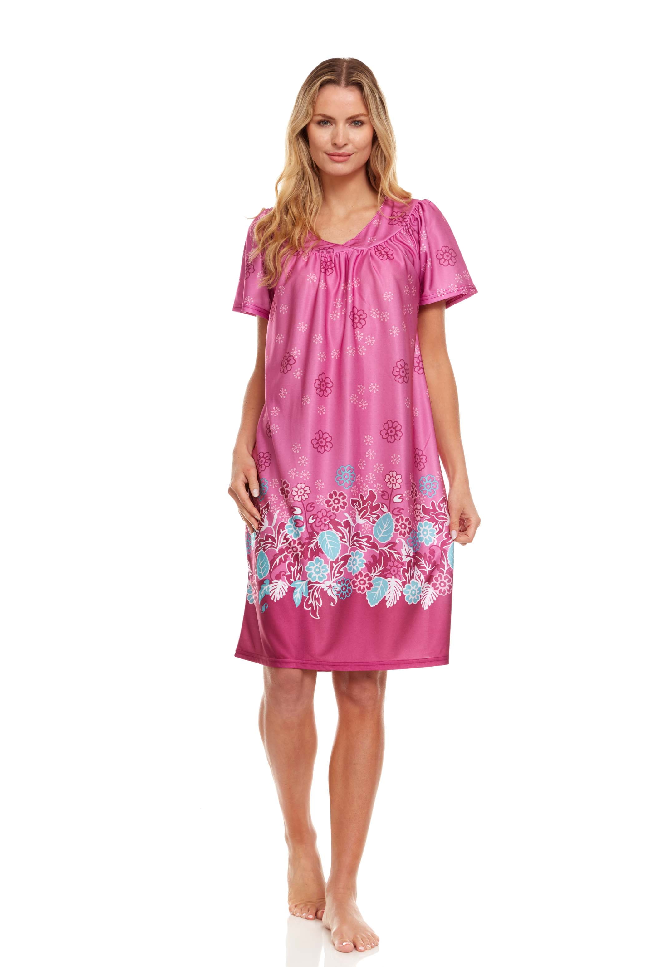 Lati Fashion Women s Lounging Gown Nightgown Silky Sleep Dress Mauve Size S Walmart