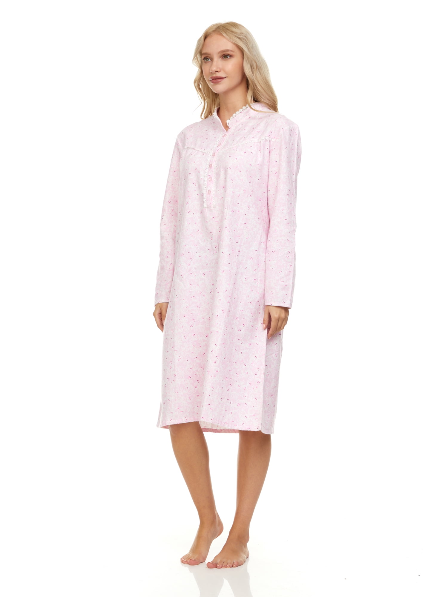 Lati Fashion Women Nightgown Sleepwear Pajamas Female Long Sleeve Sleep ...