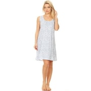 Lati Fashion Women Nightgown Sleeveless Female Nightgowns & Sleepshirts Blue Large