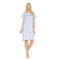 thumbnail image 1 of Lati Fashion Women Nightgowns Short Sleeve Female Nightgowns & Sleepshirts Blue Size Large, 1 of 4