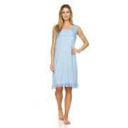 Lati Fashion Women Nightgowns Short Sleeve Female Nightgowns & Sleepshirts Blue Size X-Large