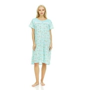 Lati Fashion Women Nightgowns Short Sleeve Female Nightgowns & Sleepshirts Green Size 2X