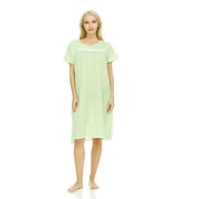 Lati Fashion Women Nightgowns Short Sleeve Female Nightgowns & Sleepshirts Green Size 3X