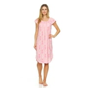 Lati Fashion Women Nightgowns Short Sleeve Female Nightgowns & Sleepshirts Pink L